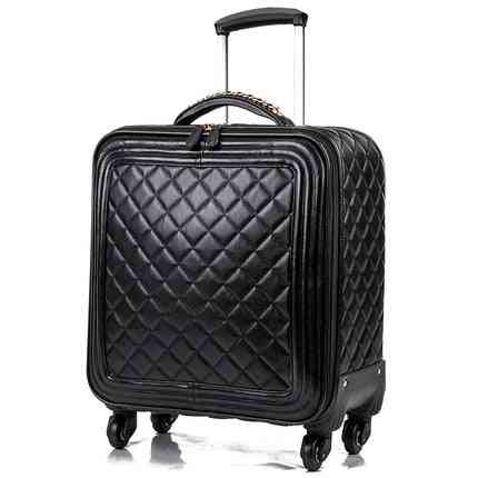 Leather Rolling Luggage Set, Spinner High Grade Luxury Suitcase Wheels Travel Bag