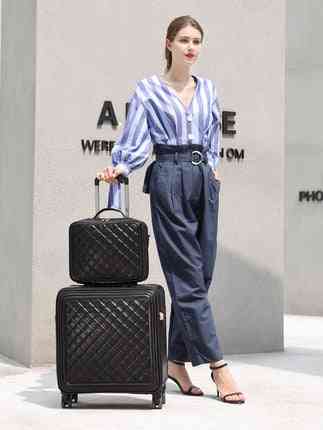 Läder rullande bagage uppsättning, hög kvalitet lyx resväska resväska hjul