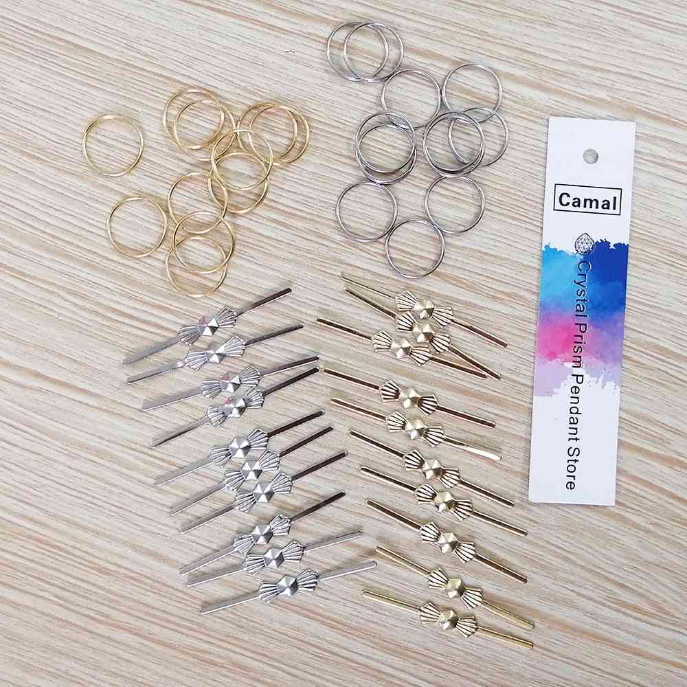 Crystal Chandelier Lamp Connectors - Ring / Bowtie Pins