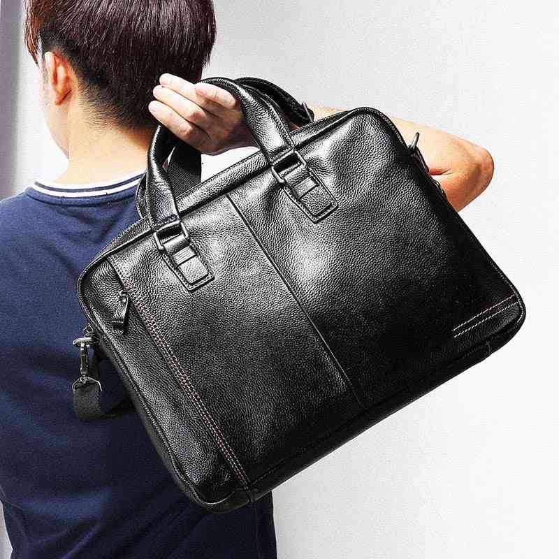 Genuine Leather Men Briefcase Fashion Large Capacity Business Bag