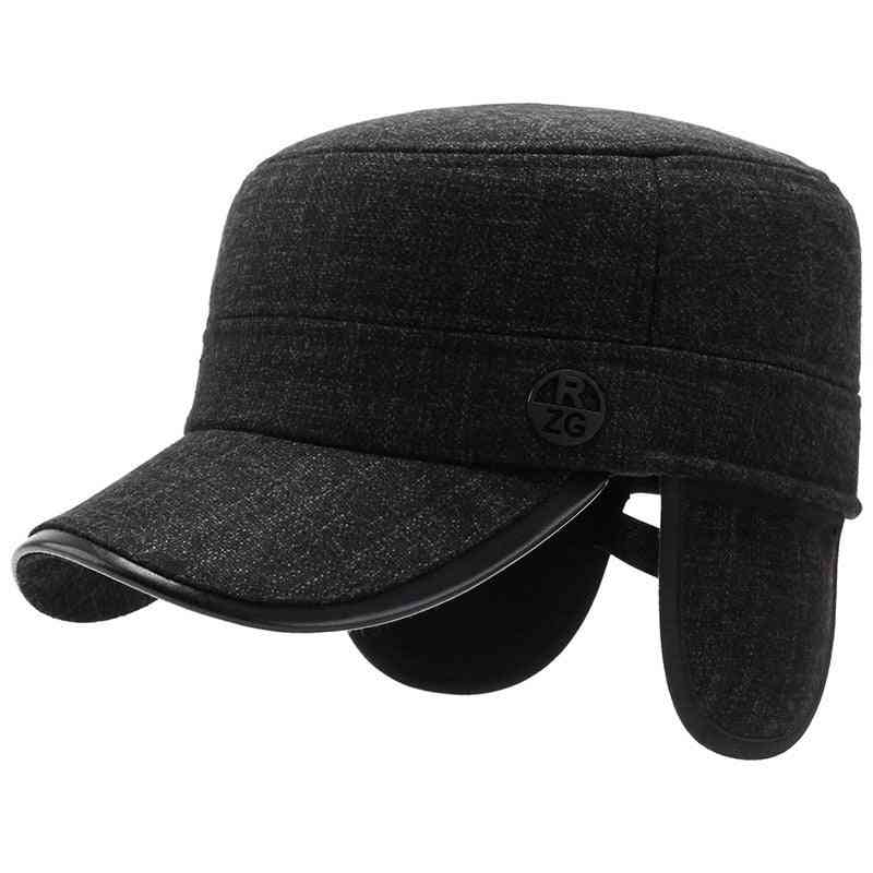 Pălării militare calde pentru iarnă pentru bărbați - capac plat reglabil