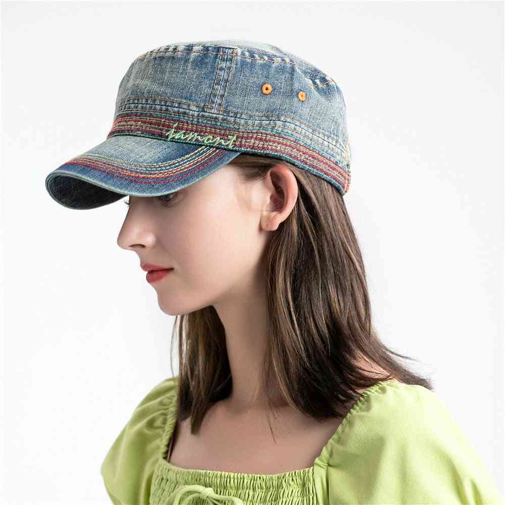 Unisex casual katoenen platte hoge hoed