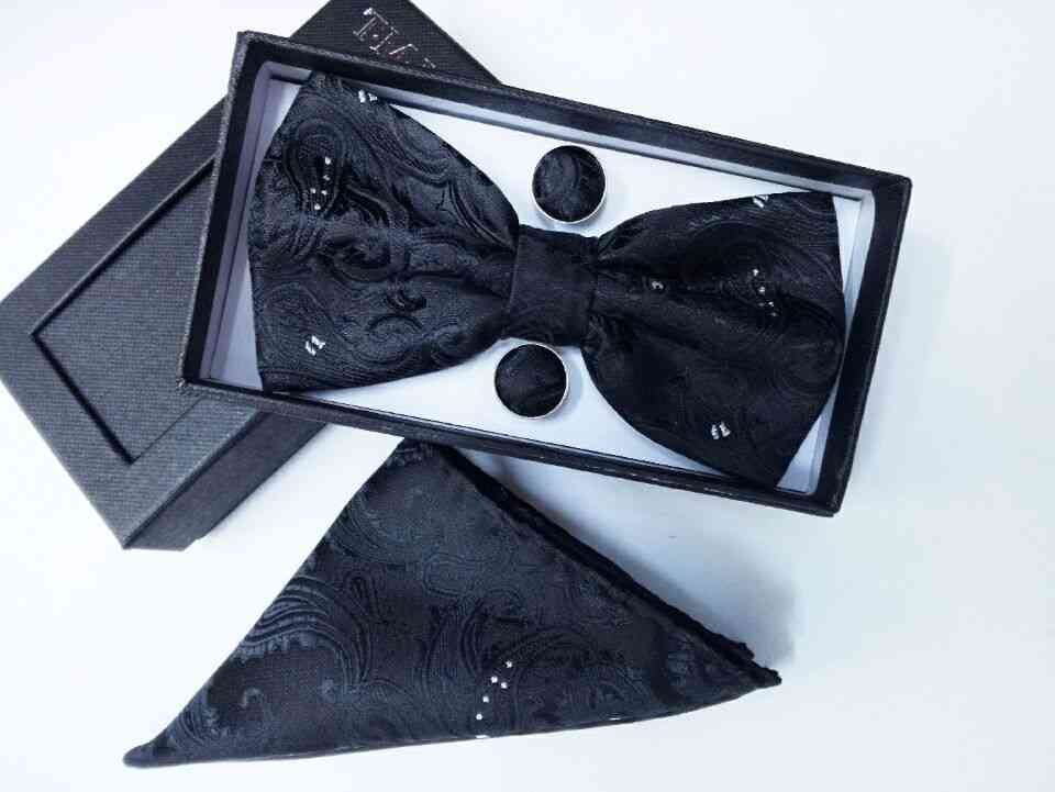 Gravata borboleta jedwabne prezenty dla mężczyzn muszka poszetka kwiaty nerkowca muszka i chusteczka z zestaw spinki do mankietów krawat paisley