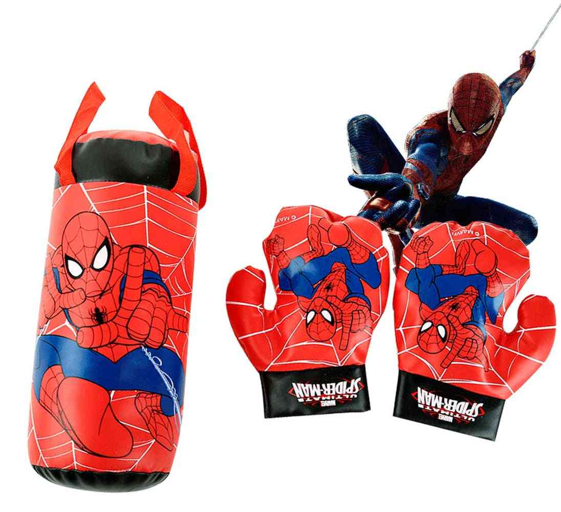 Spiderman Gloves Sandbag Set Plush Stuffed Kids Sports Boxing
