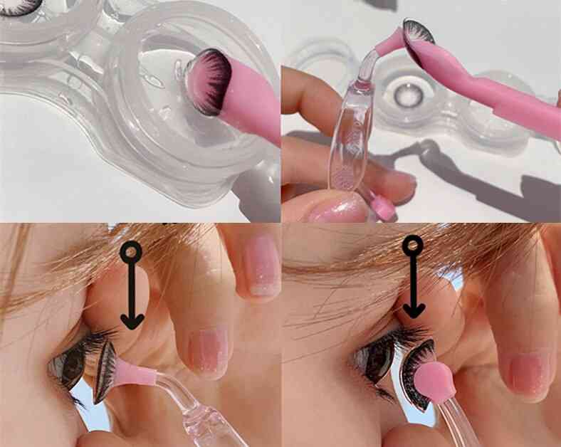 Augenpflege-Kontaktlinsen-Entferner, Silikon-Sticketui mit weicher Spitze zum Tragen von Werkzeugen Zubehör