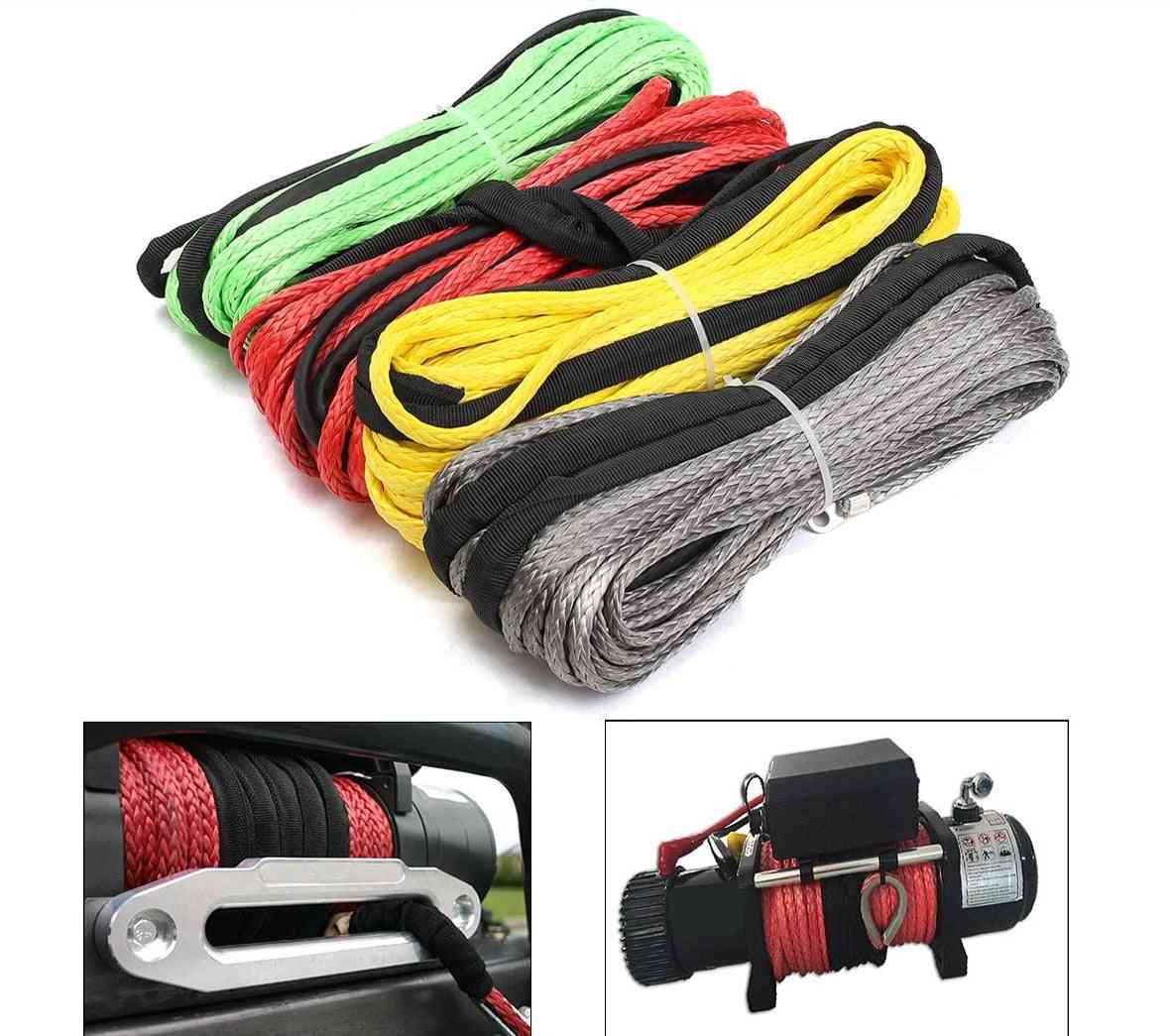 Winch Line Cable Rope+ Lbs + Sheath For Atv Utv Synthetic
