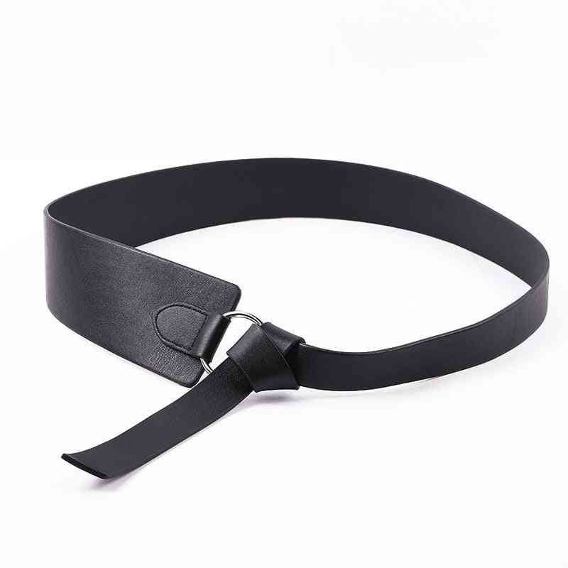 Tie Pattern Wide Leather Corset Belts