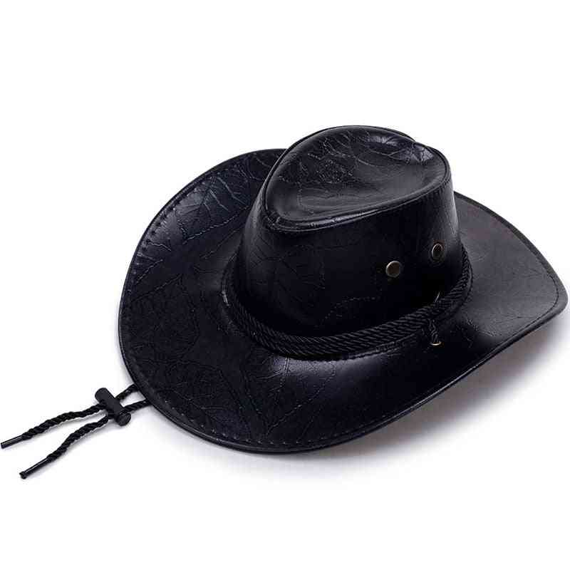 Unisex rento tekonahkainen western cowboy-hattu