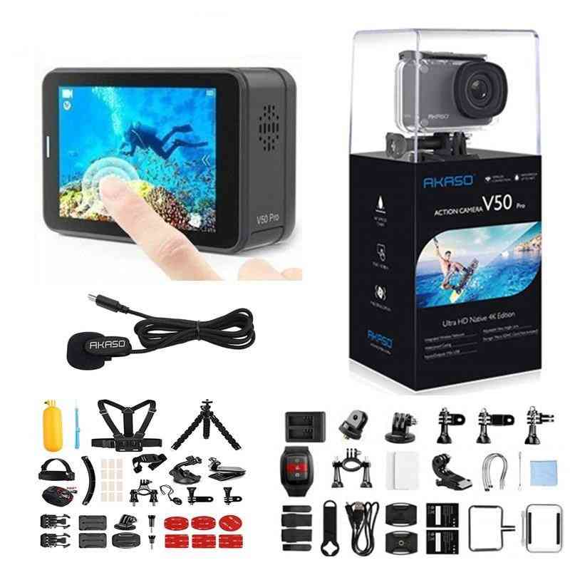 V50 pro natywna kamera akcji 4k / 30fps 20mp wifi, wodoodporny ekran dotykowy eis