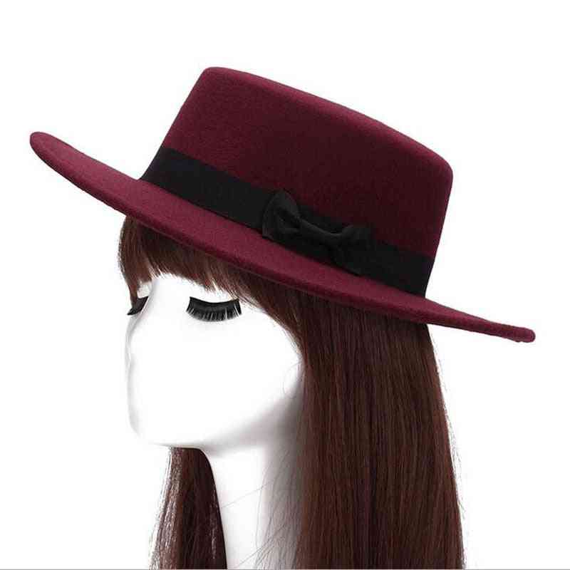 Höst vinter fedoras vintage hattar för kvinnor / flickor