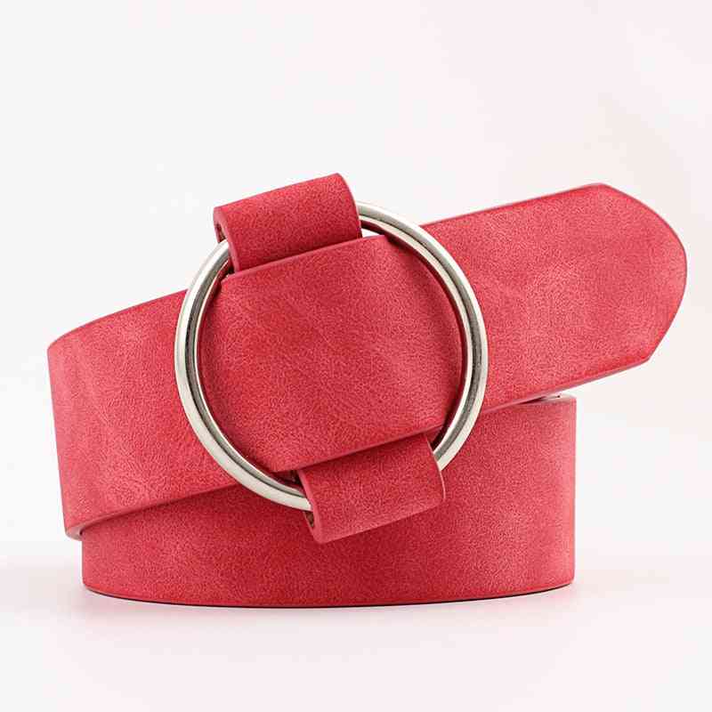 Women Fashion Round Metal Adjustable Belts With Buckle