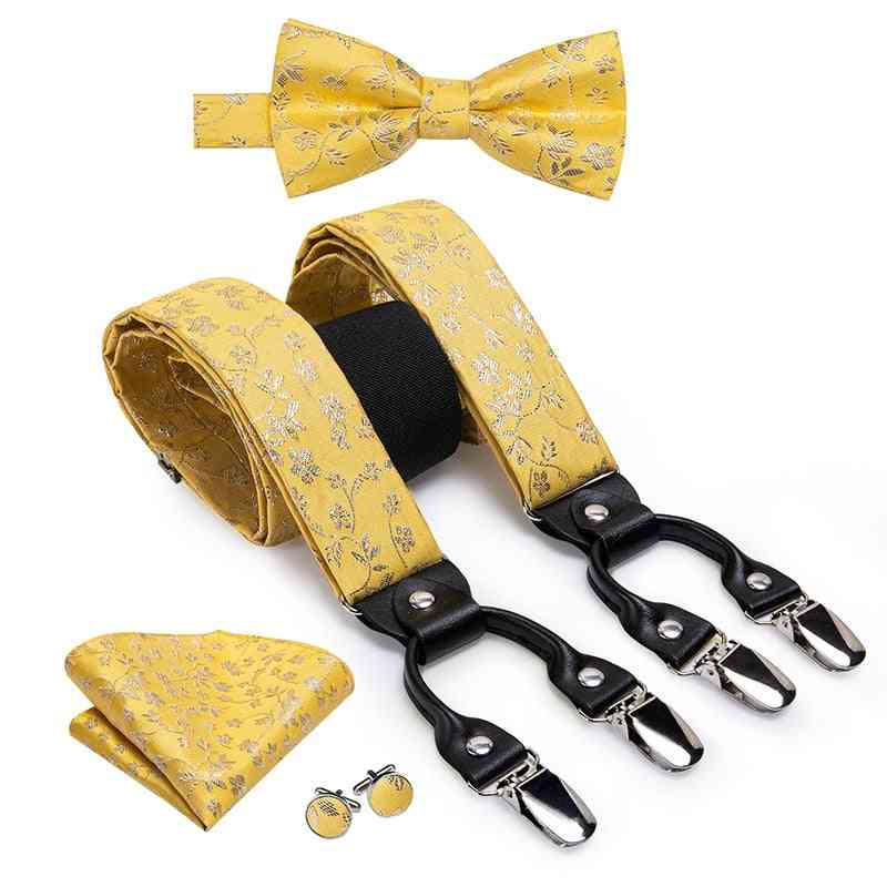 Luxe zijden bretels voor volwassenen lederen metalen bretels