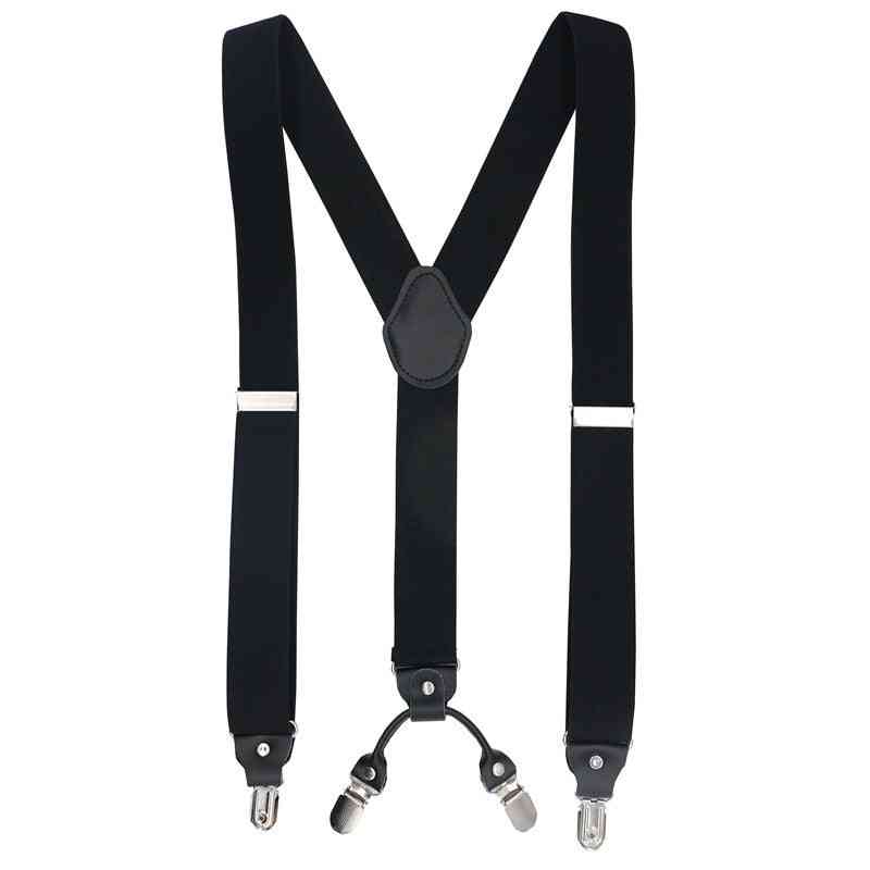 Elegant Suspender Real Leather Alloy Belt Elastic Trouser Straps Fashion Commercial Pants