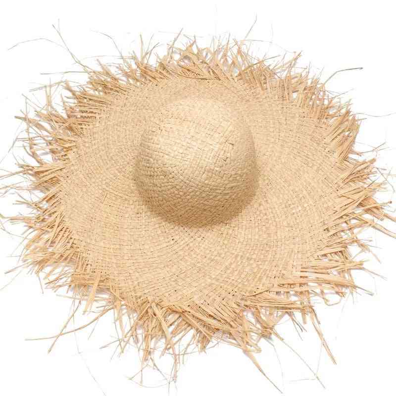 Ručne robené slamené rafiové slnečné čiapky