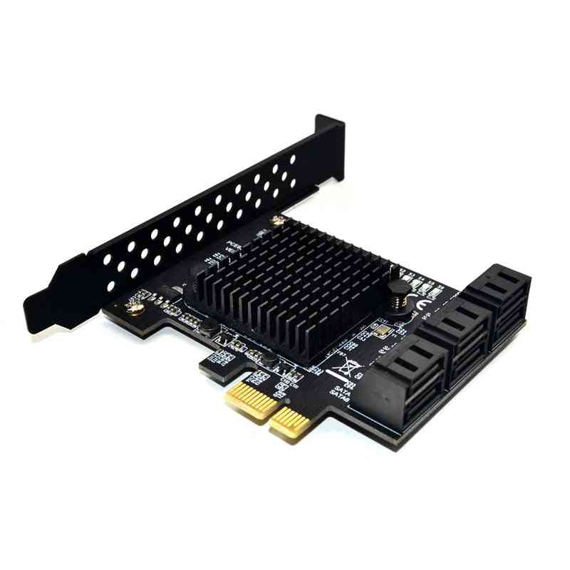 Marvell 88se9215 Chip 6 Ports Sata 3.0 To Pcie Expansion Card Pci Express Adapter