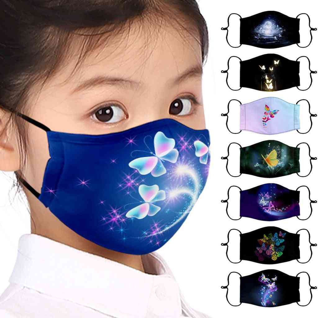 Children Reuseable Mouth Masks, Butterfly Print Washable Covers