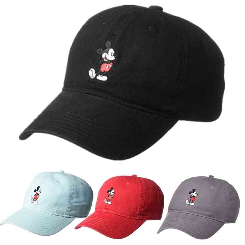 Høy kvalitet mickey mouse snapback bomull baseball cap for menn / kvinner