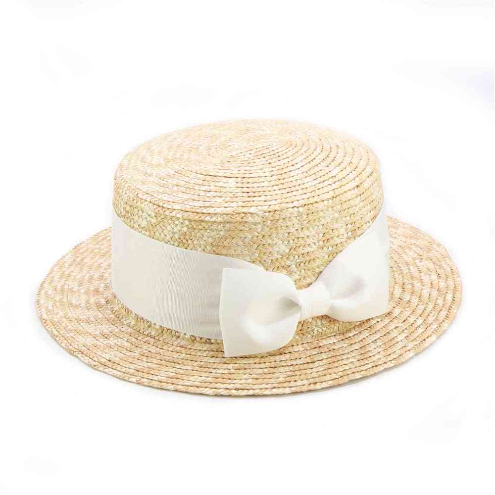 New Adults & Bow Straw Sun Hats, Summer Beach Hat