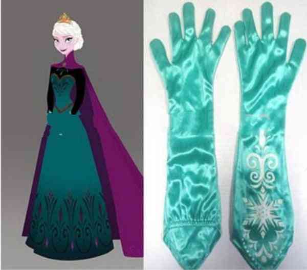 Ice Snow Elsa Anna Aqua, Masquerade Gloves For