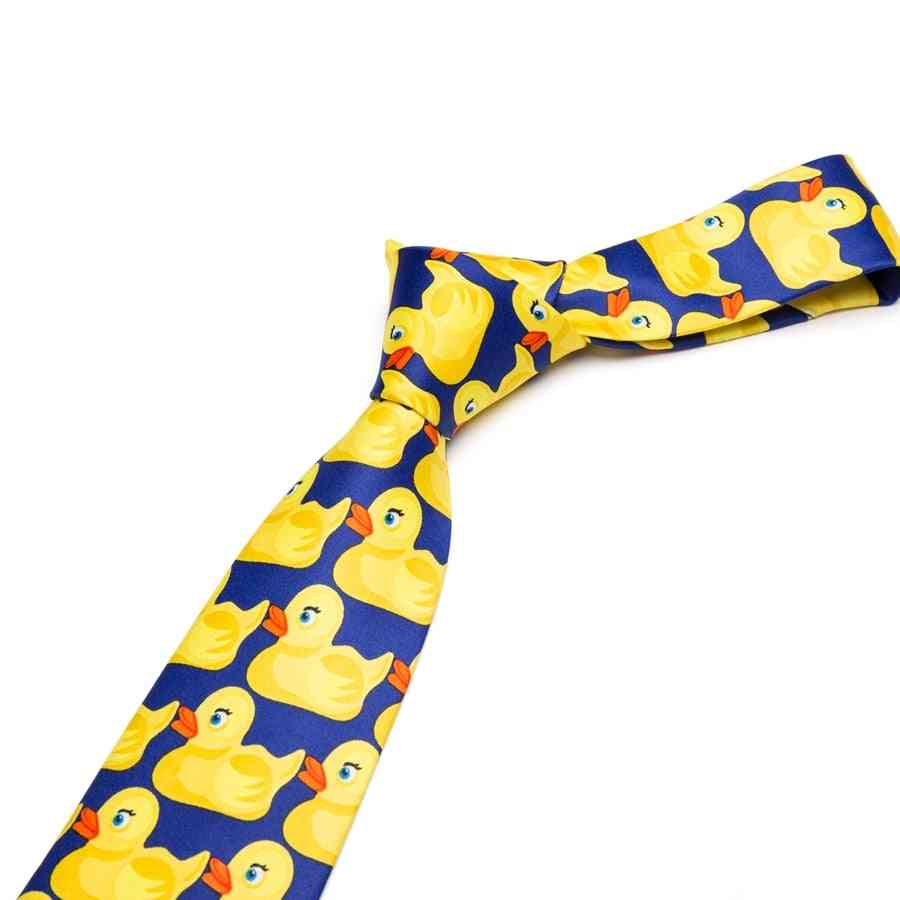 Cute Cartoon Yellow Duck Printed Necktie
