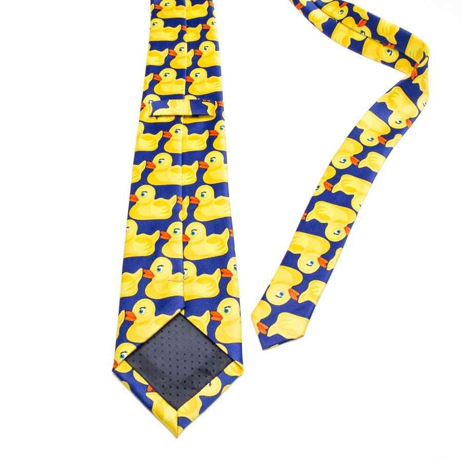 Cute Cartoon Yellow Duck Printed Necktie