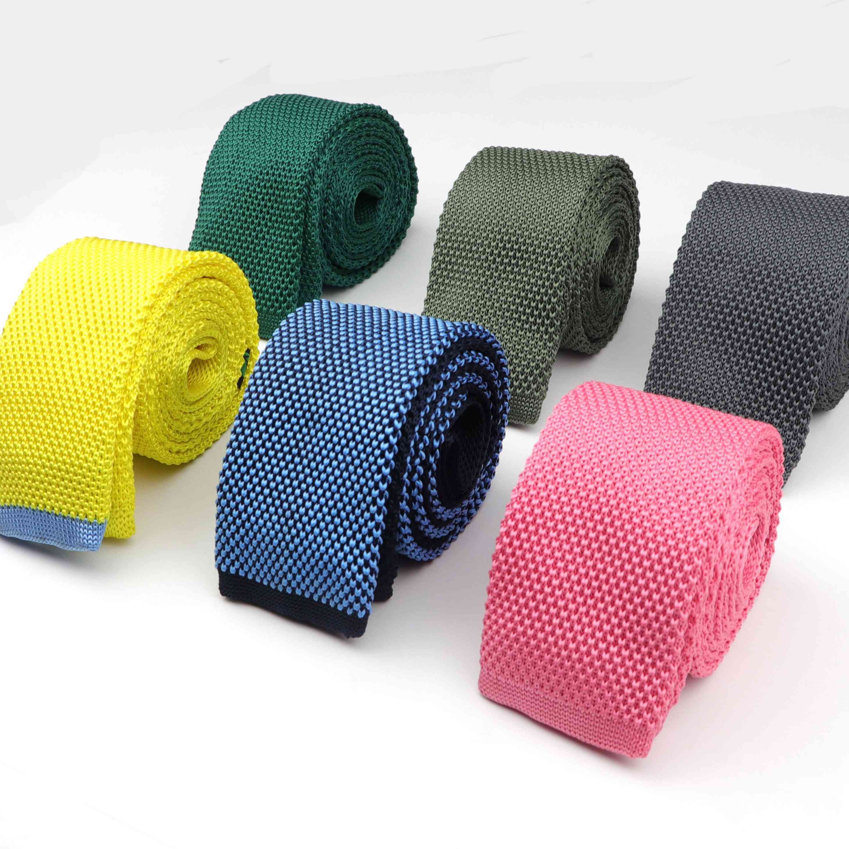 Muška moda šarena uska tanka pletena kravata
