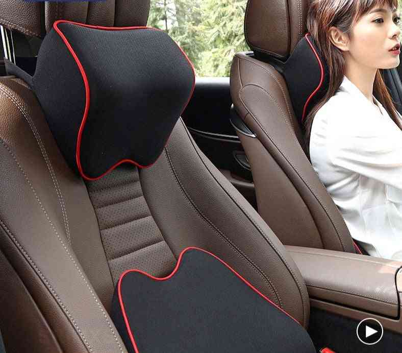 Car Headrest Pillow Neck Memory Lumbar Support Cotton Breathable