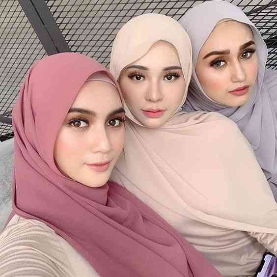 Fashion Plain Bubble Chiffon Scarf Women's Hijab Wrap Headband Muslim