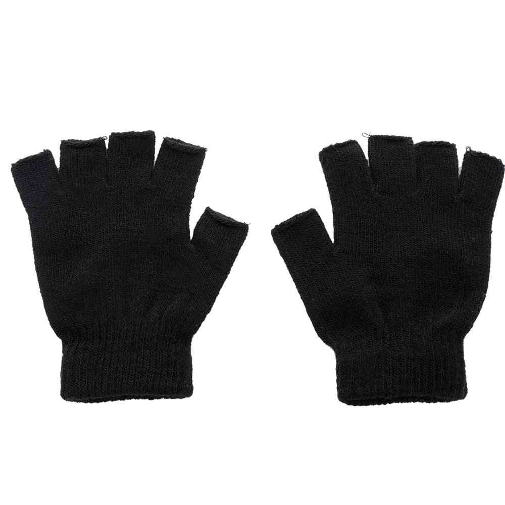 Knitted Fingerless Autumn/winter Outdoor Stretch Elastic Warm Half Finger Cycling Glove