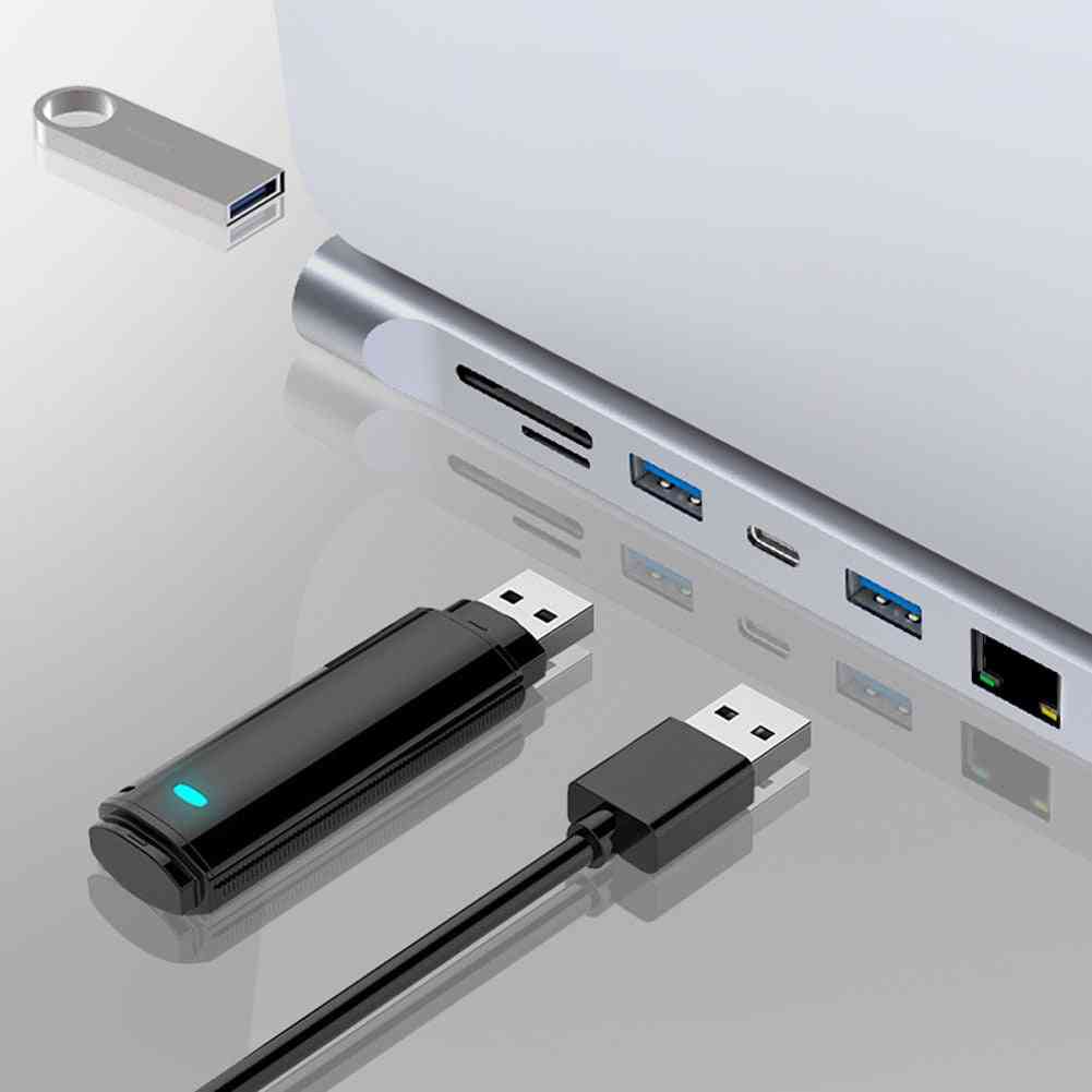 Usb C Hub 12-in-1 Type-c Dongle Adapter /station With Sd/tf Cards Reader For Windows & Macbook