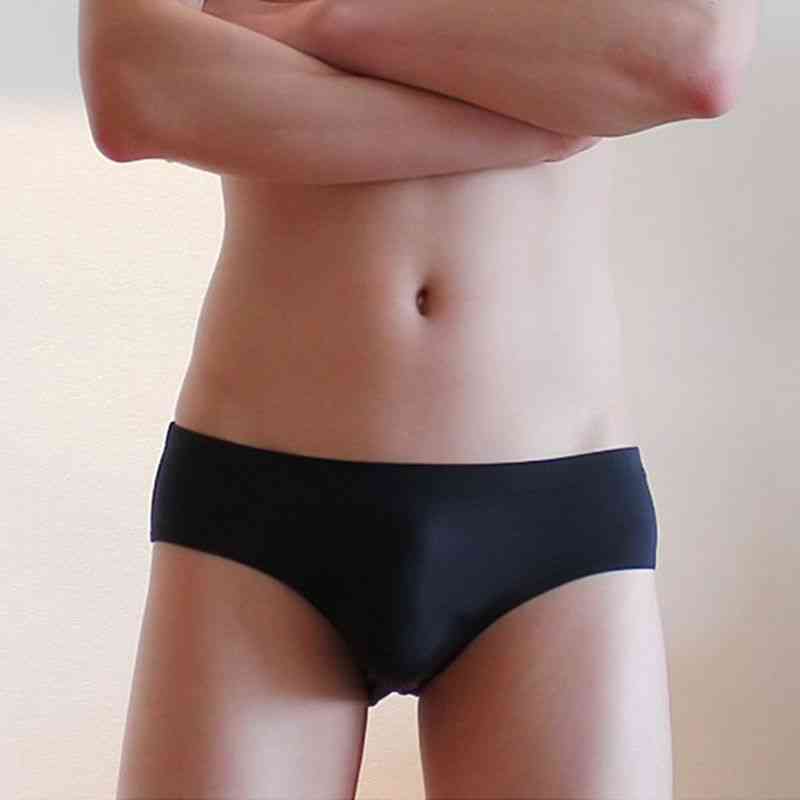 Men Summer Briefs Ice Transparent Low Waist Panties