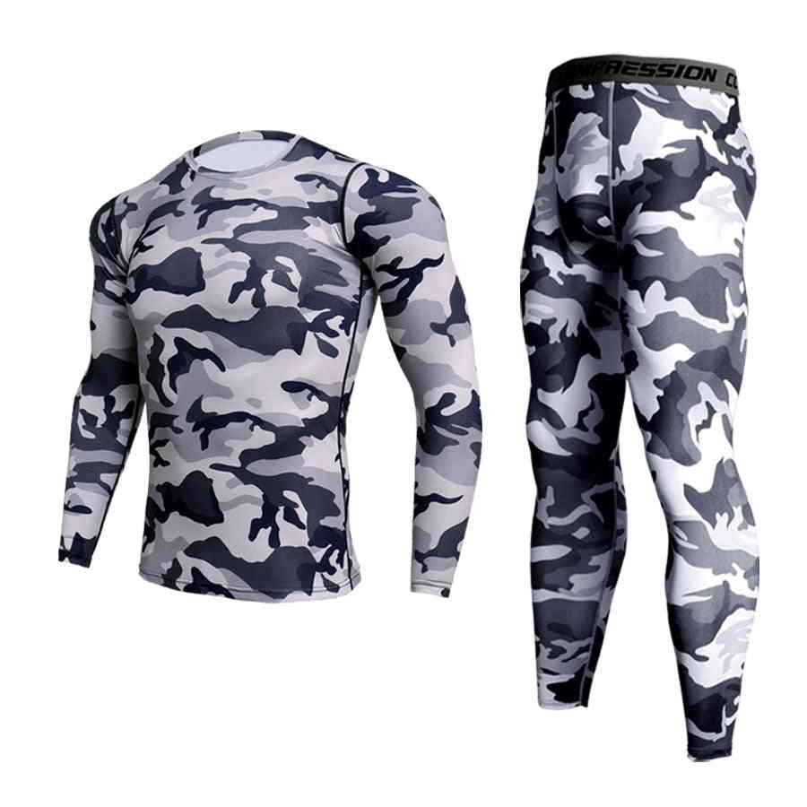 Men's Camouflage Winter Thermal Sports Compression Underwear Set