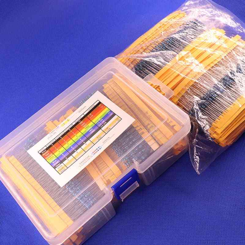 2600pcs 130 Values 1/4w 0.25w 1% Metal Film Resistors Assorted Pack Kit Set
