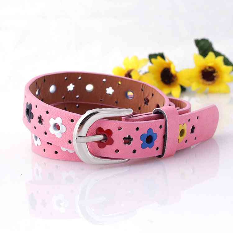 Belt Colorful Flowers Butterfly Hollow Leisure Pin Buckle