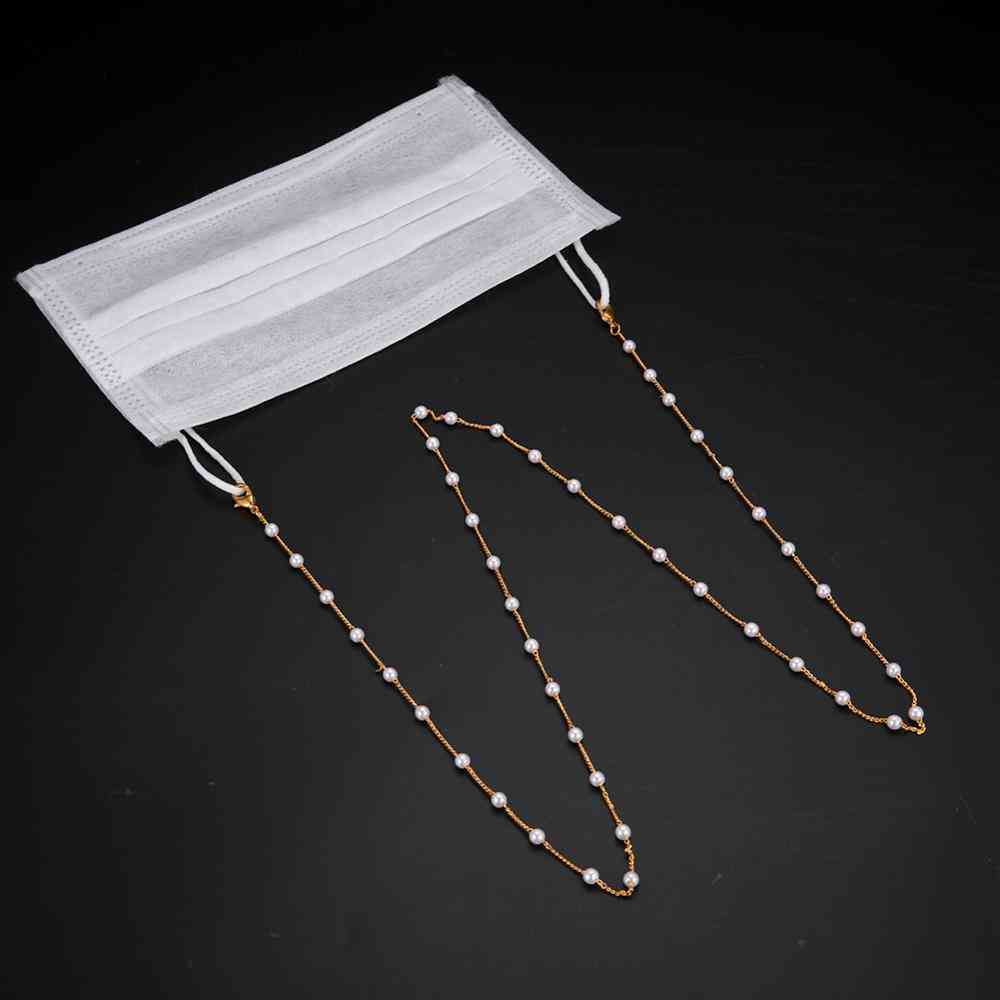Skyrim fashion pearl beaded chain para mujer gafas