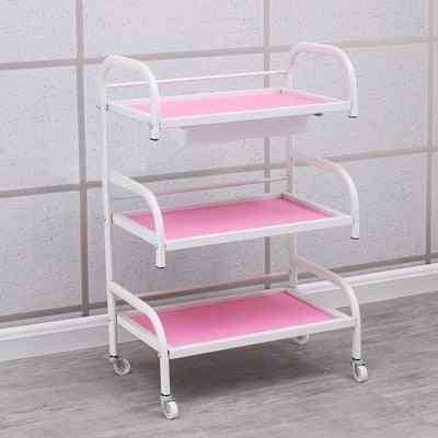 3 Layers Beauty Salon Trolley With Wheel And Drawer - Portable Storage Rack