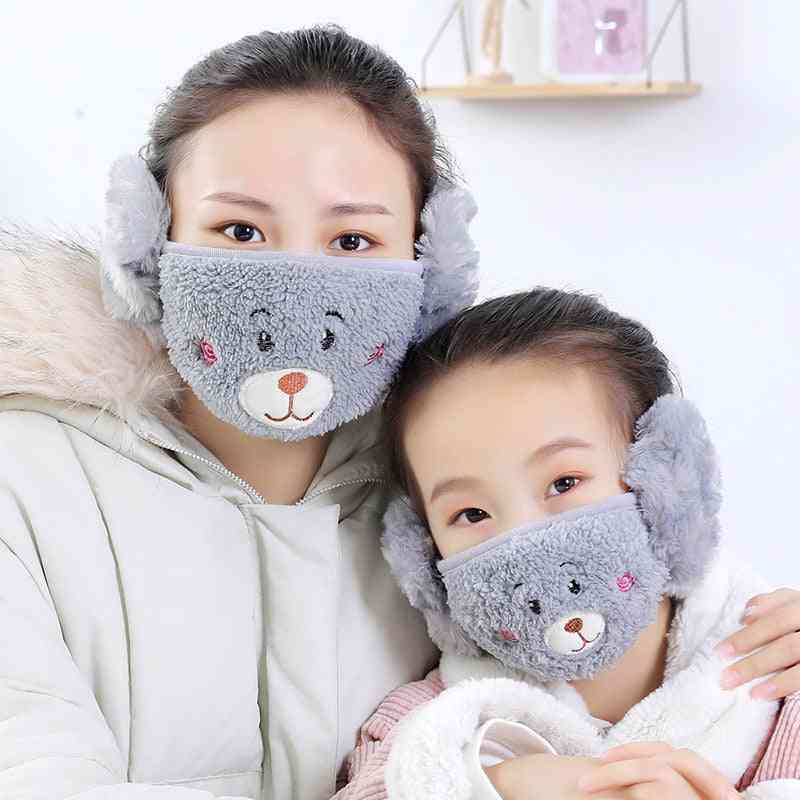 Winter Warm 2 In 1 Earmuffs, Mouth Cover Mask, Wrap Band Earlap For