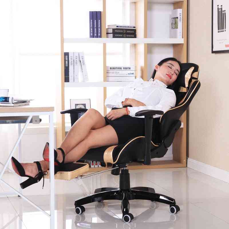 Ergonomic Computer Gaming / Lol Wcg Lying Footrest Lifting Swivel Chair