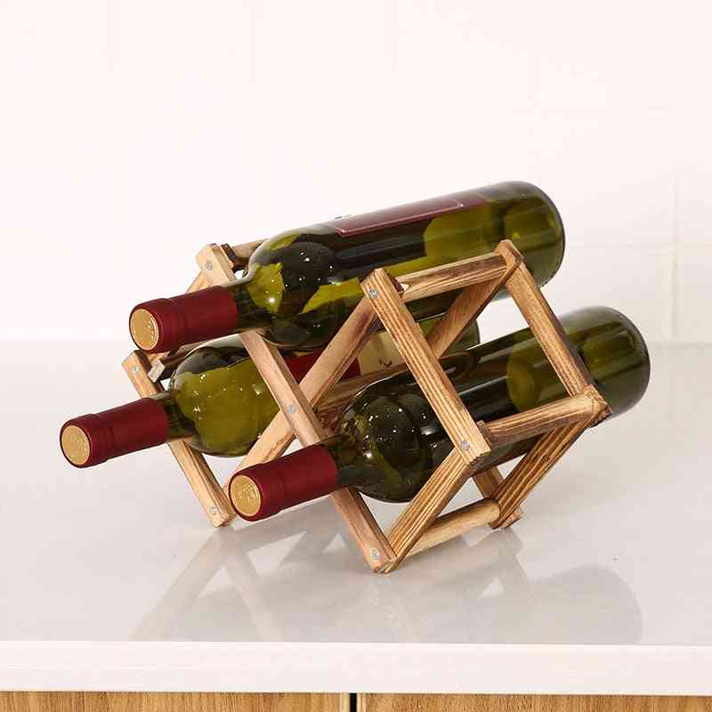 Wine Rack Wooden Wine Bottle Holders Creative Practical Collapsible Decorative Cabinet