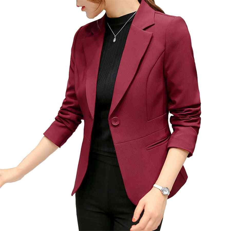 Black Women Formal Blazers, Lady Office Work Suit, Pockets Jackets Coat