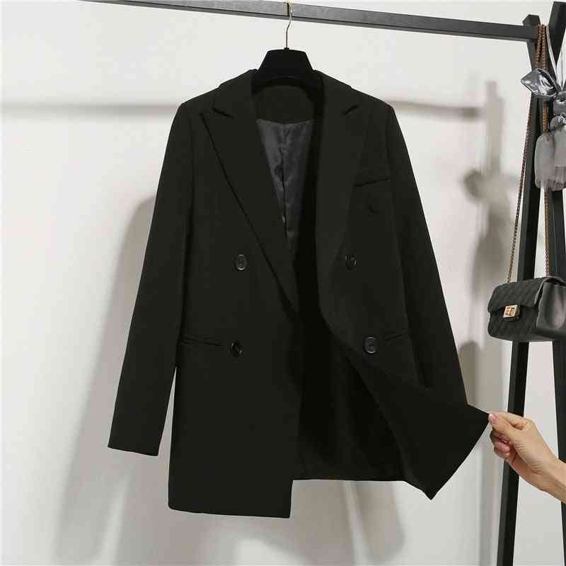 Spring, Autumn, Women's Long Sleeve Double Breasted Student Jacket Loose