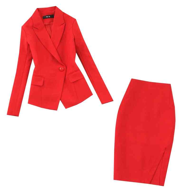 Autumn Large Size Red Long-sleeved Single Buckle Suit