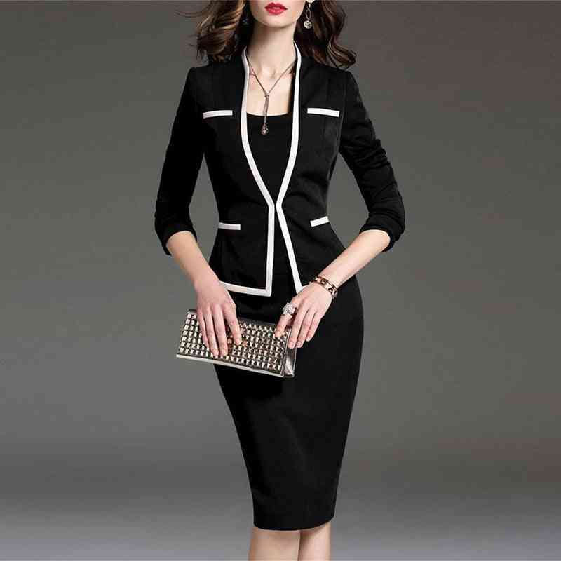 Women Suit And Vest Dress Office Sets Skirt Plus Size Blazer Set