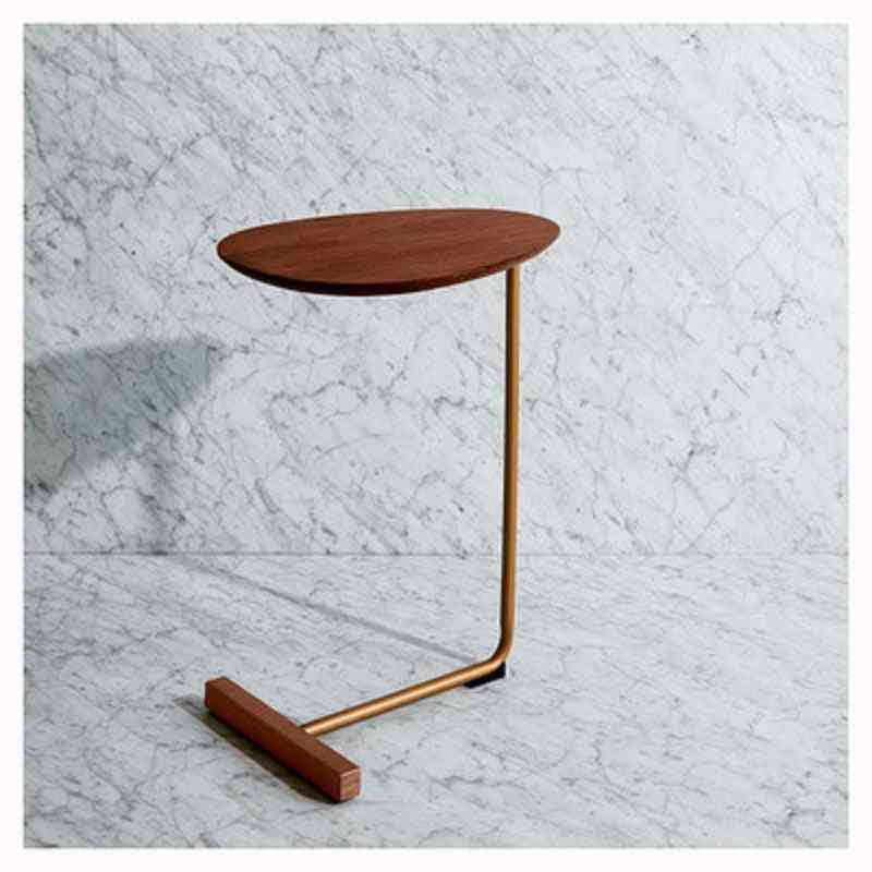Simple Modern Side Table - Bedside Reading, Solid Wood Countertop