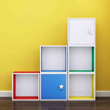 Children Cabinet Furniture Wooden Bookshelf / Bookcase Toy Storage Cabinets