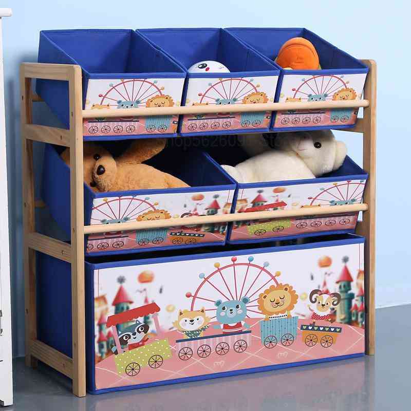 Solid Wood- Toy Rack, Storage Box, Finishing Cabinet For Child
