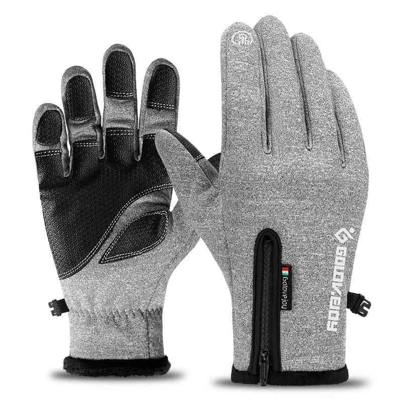 Waterproof Windproof Anti-slip Winter Cycling Fluff Warm Gloves