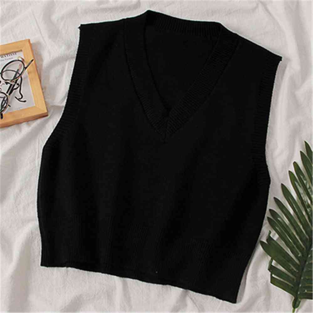 Jesenski ženski pulover, elegantan v-izrez, gornji dio pulovera prsluk