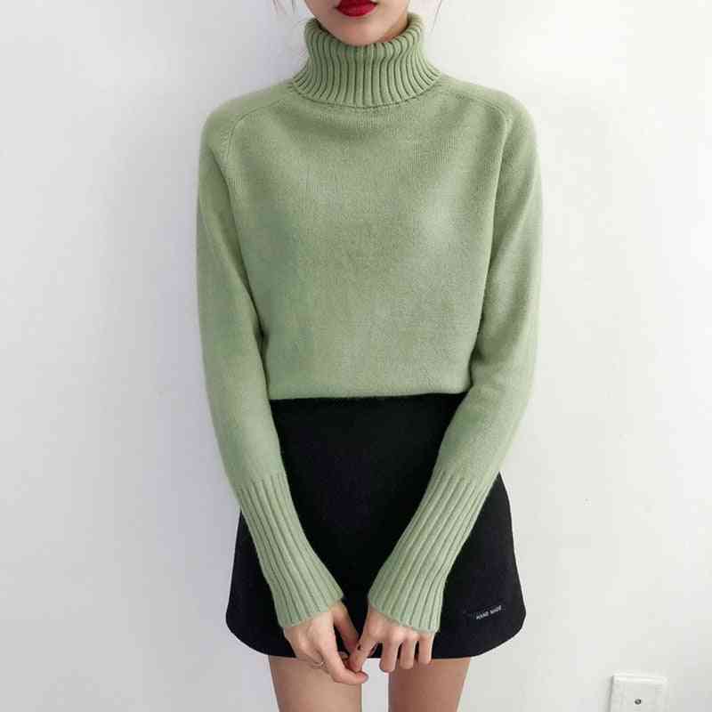 Women Autumn, Winter Knitted Turtleneck Long Sleeve Pullover Sweater