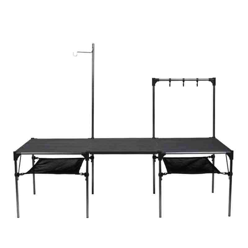 Mesas de barbacoa para acampar, mesa de placa de aluminio ensamblada cosida
